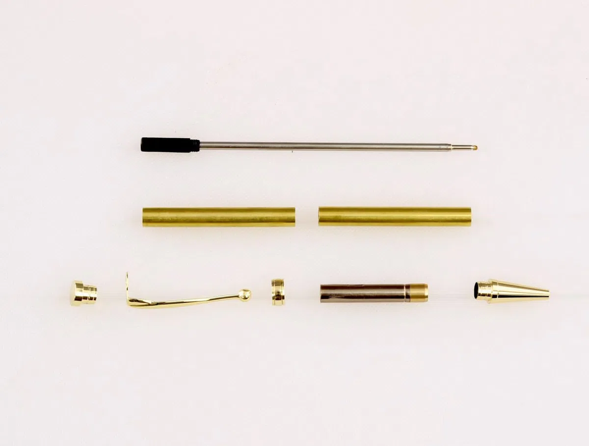 Generic Lot de 10 stylos torsadés pour tournage sur bois (noir chromé)