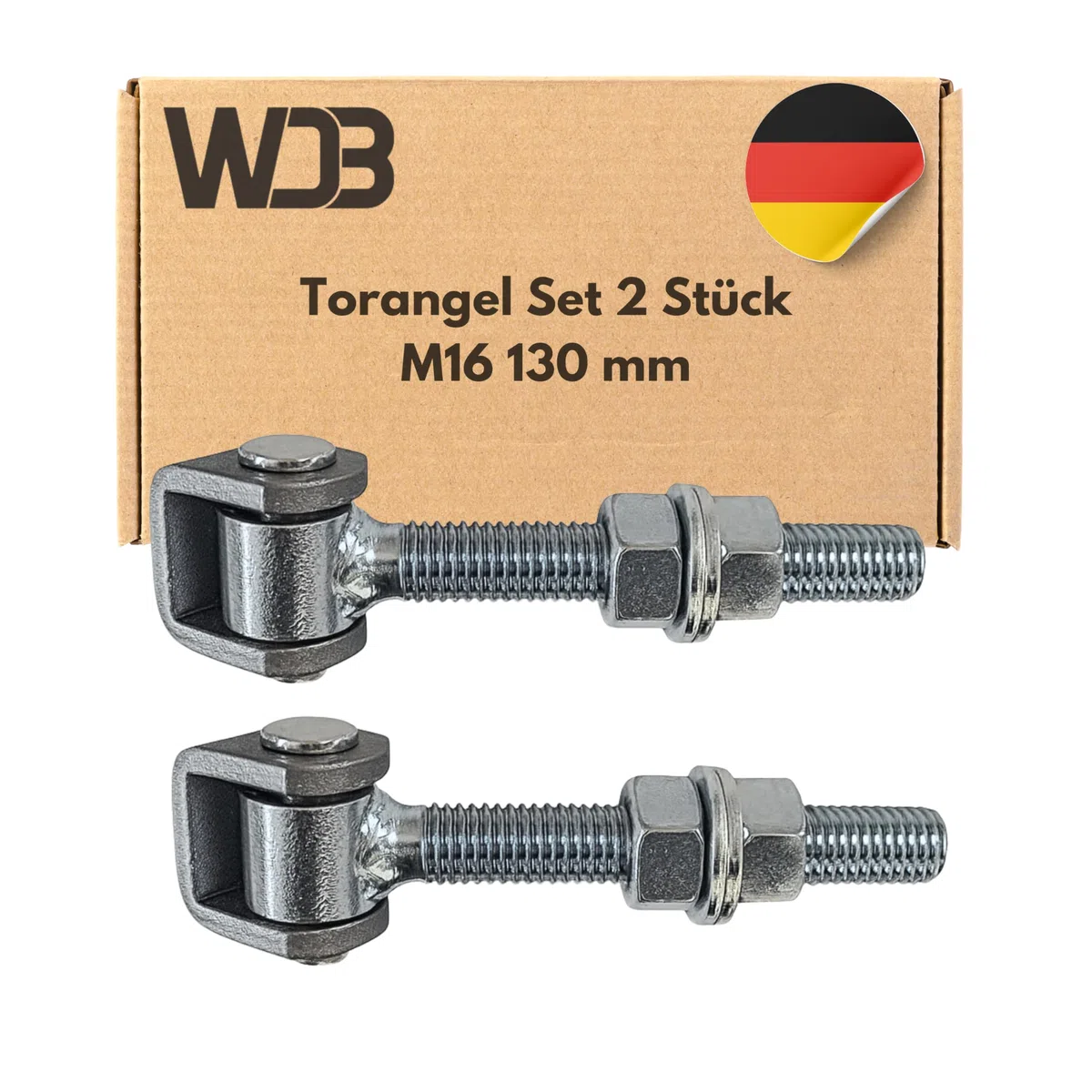 WDB - Charnière de portail réglable galvanisée - Charnières pour portail de jardin - Charnières à charge lourde - Installation de portail - Charnières de portail suspendues - Lot de 2 charnières de