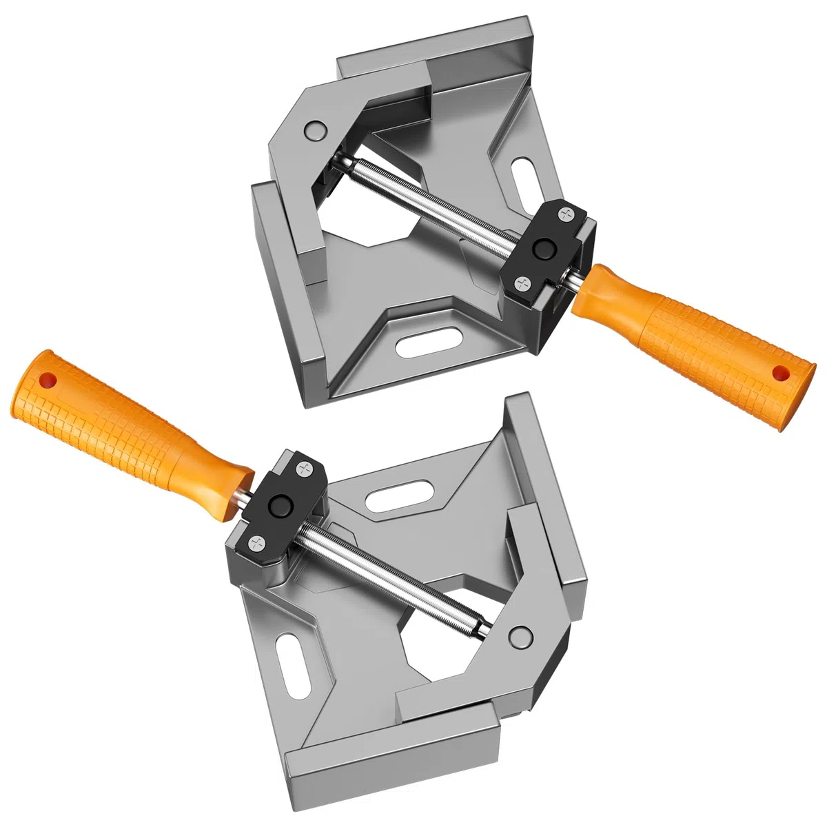 Lectorias 2 Pièces serre joint angle à 90 degrés, menuisier outillage | etau Alliage d'Aluminium, serrage angulaire avec Mâchoire Pivotante Réglable, assemblage bois avec Poignée, pince de soudage