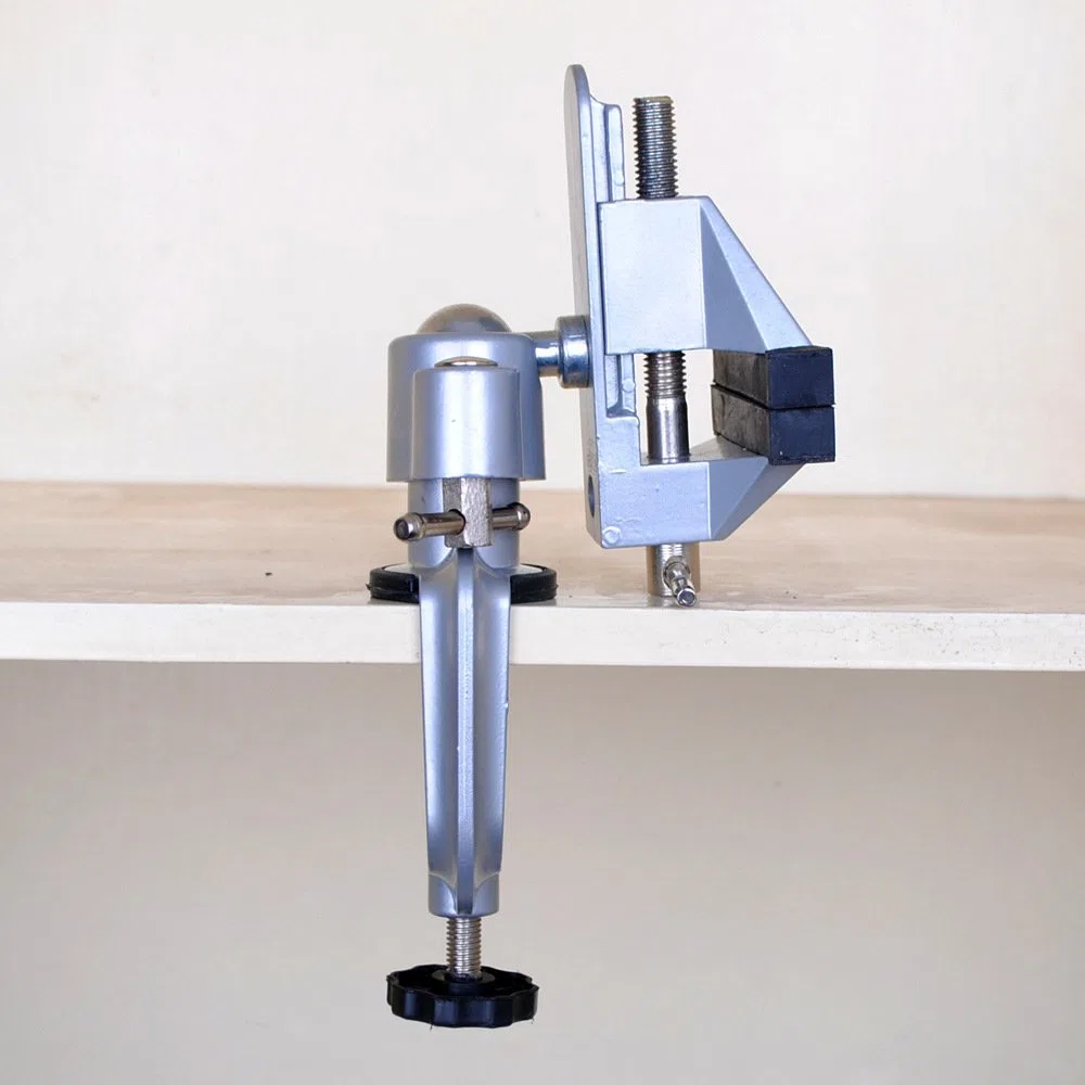 NUZAMAS Étau de table 2 en 1 en alliage d'aluminium pivotant à 360 degrés pour perceuse électrique, support d'outils