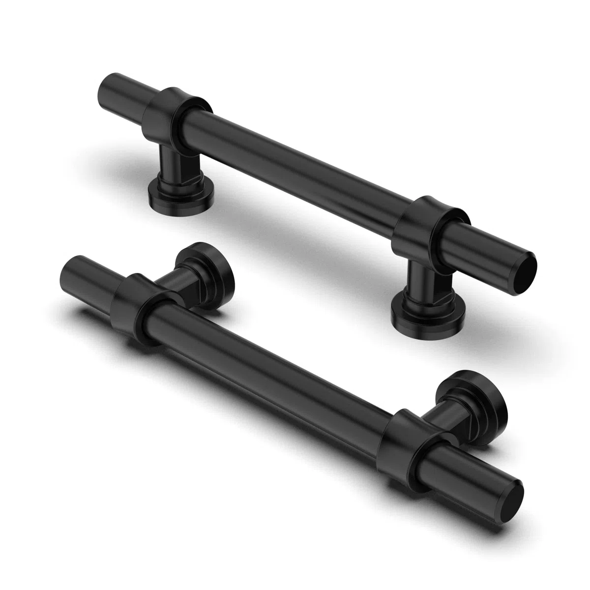 FURNIWARE Lot de 10 poignées de meuble - Distance entre les trous : 96 mm - Pour cuisine, armoire - Pour porte de salle de bain, armoire - Noir mat
