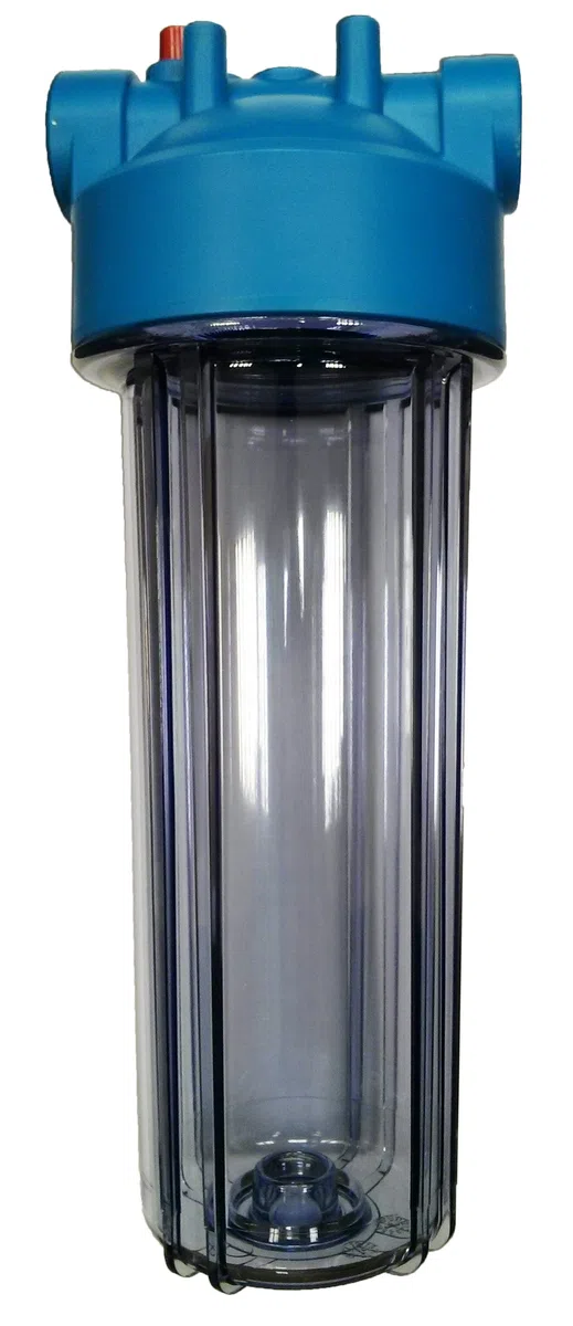 Boîtier de filtre à eau - 25,4 cm - PRV - Filetage des bagues 3/4 (1,814 mm) en laiton - Taille standard