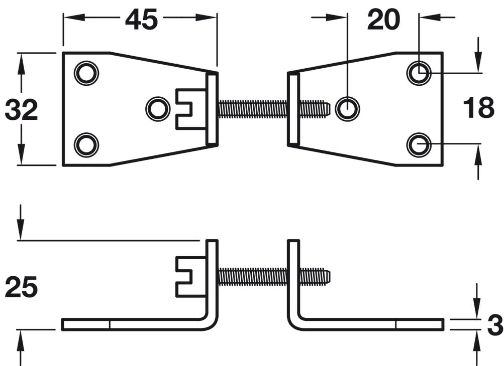 Lot de 2 boulons de connexion pour plan de travail de cuisine facile à installer et à fixer