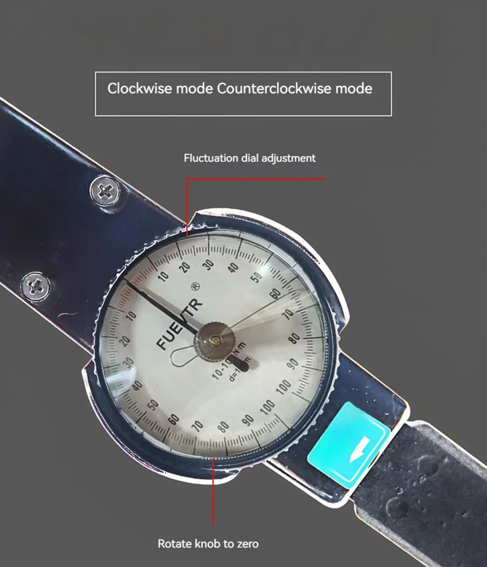 ThreeH Clé dynamométrique à cadran 0-100 Nm/0-73,76 ft·lb 1/2" Drive Precision Torque Meter Test Outil de mesure Clé Clé pour réparation de machines automobiles