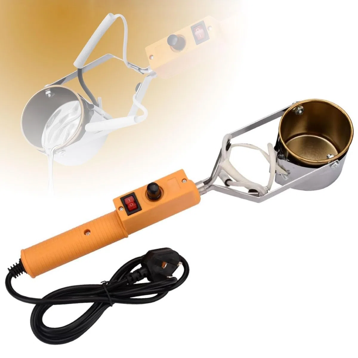 Mini-casserole à plomb, 300 W, portable, électrique, for soudure, étain, avec plage de température de 100 à 450 ℃, réchaud de rinçage domestique portable, for moules de poids de pêche et pendentifs(25