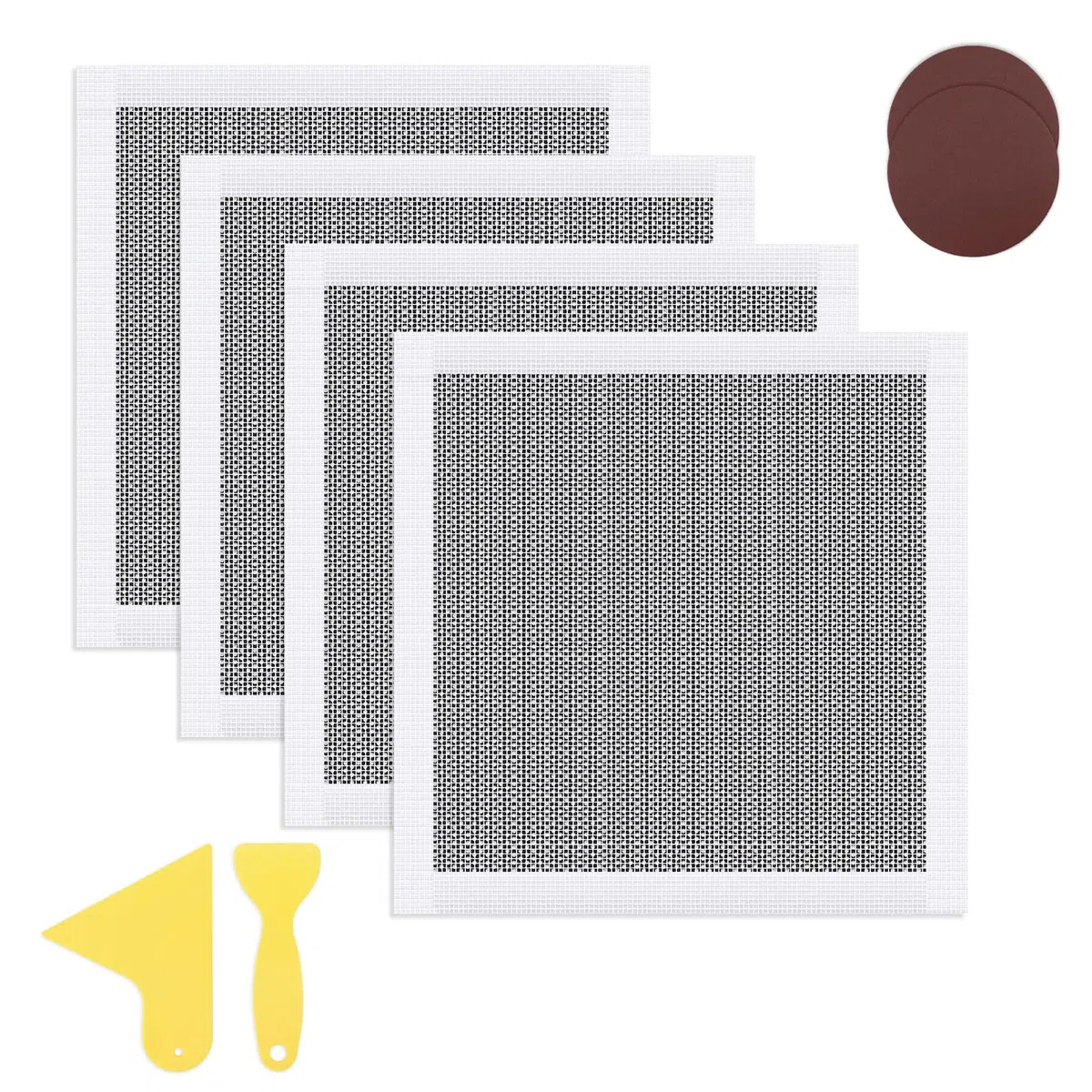 Lot de 4 kits de réparation autocollants pour cloison sèche - 30 x 30 cm - Pour grands trous - En fibre de verre - Feuille d'aluminium - Pour réparation murale et plafond - Avec 2 papiers de
