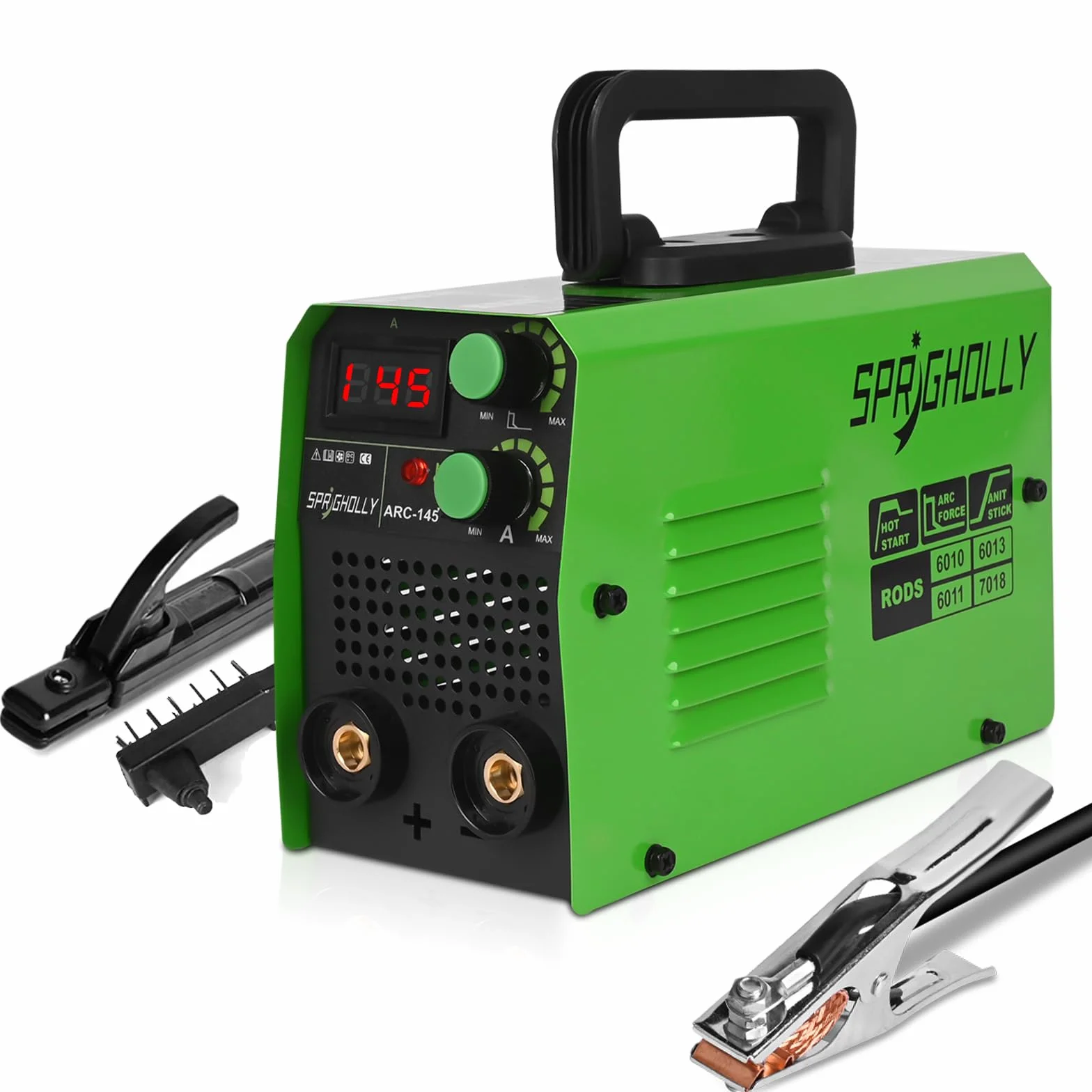 Mini Poste a Souder Inverter 145A IGBT, Poste à Souder ARC Lift TIG, Pince de Terre de Haute Qualité et Affichage LED, Hot-Start & Anti-Stick, Modèle ARC145
