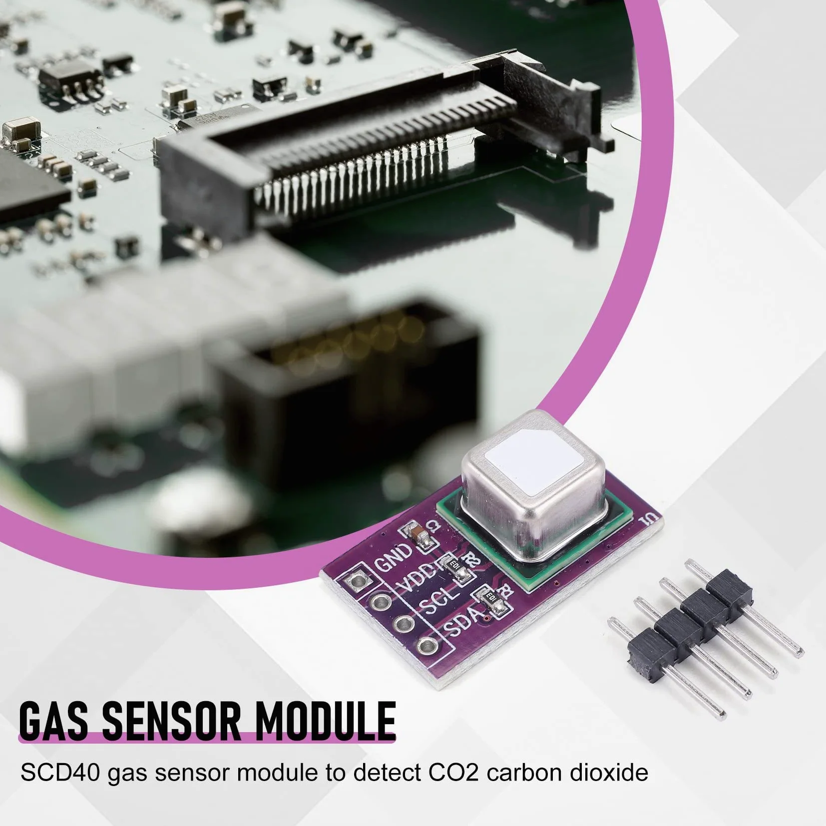 Jevina Le module de capteur de gaz SCD40 détecte la température du dioxyde de et l'humidité de CO2 2 en 1