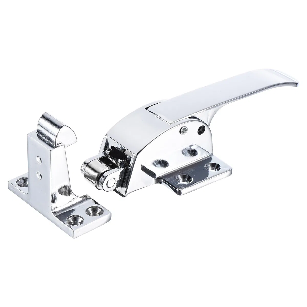 QUARKZMAN pouces Longueur Congélateur Porte Loquet Poignée x 1PCS Métal Réglable Ressort Chargé Poignée Levier pour Maison Bureau Porte[Argenté]
