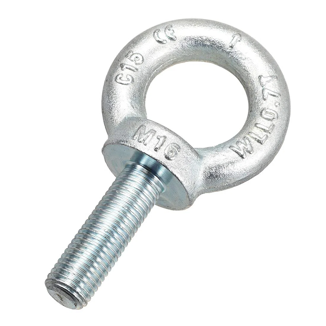 sourcing map Levage Anneau Boulon M16 x 50mm Mâle Fil C15 Carbone Acier pour Suspendu Paquet de 1