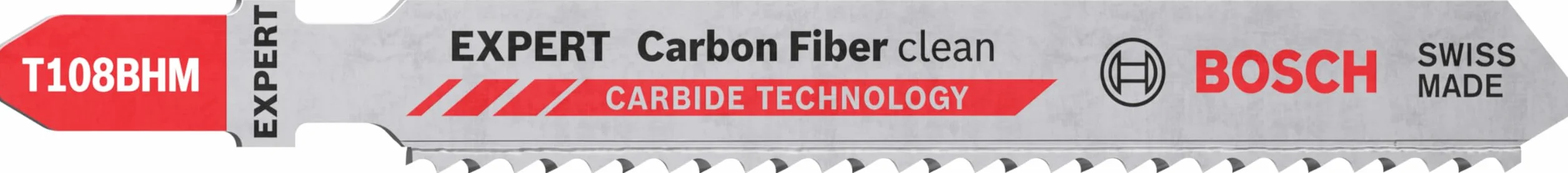 Bosch 3x Expert ‘Carbon Fiber Clean’ T 108 BHM Stichsägeblatt (für Faserkunststoffe GFK, CFK, Länge 92 mm, Professional Zubehör Stichsäge)