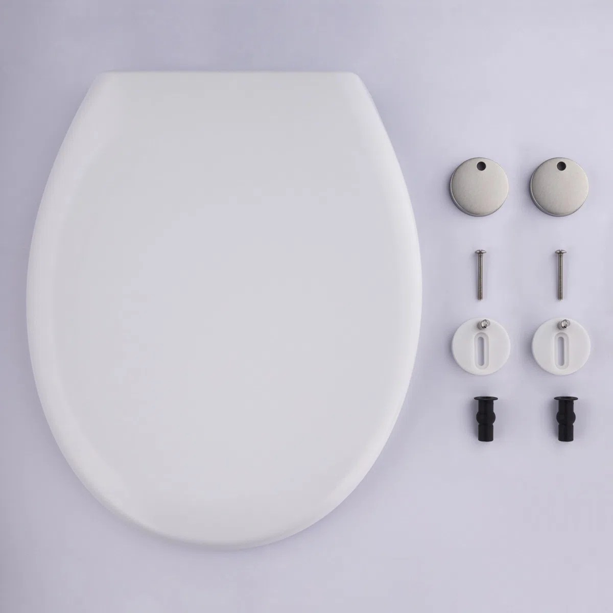 Abattant WC blanc universel clipsable/nettoyage facile - lunette de toilettes frein de chute forme O NOYON & THIEBAULT