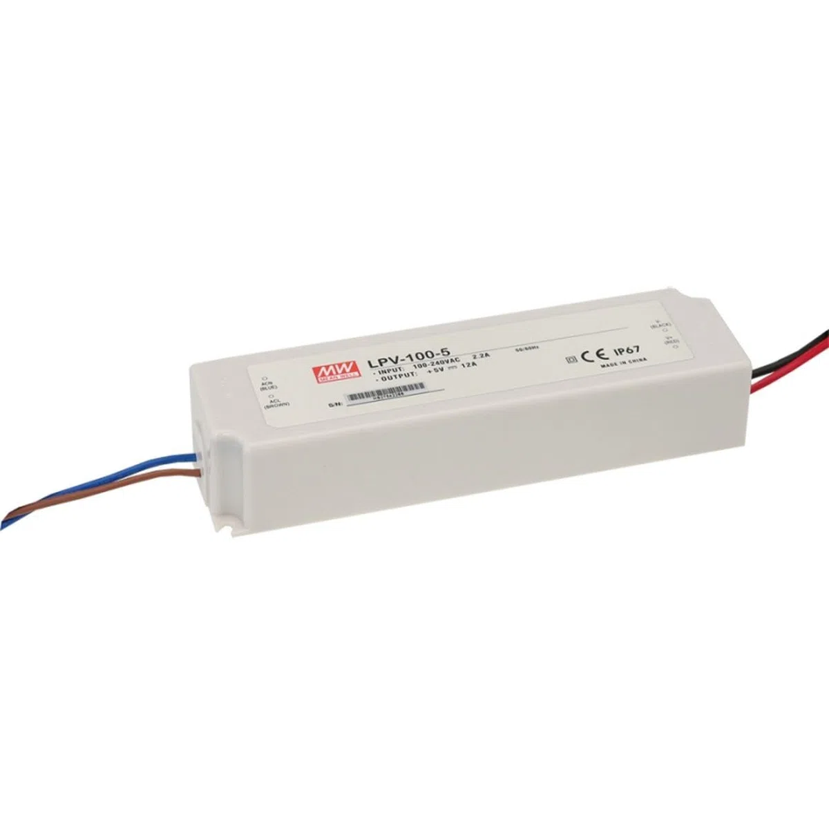 MEAN WELL LPV-100-24 100W 24V 4,2A Alimentation LED IP67