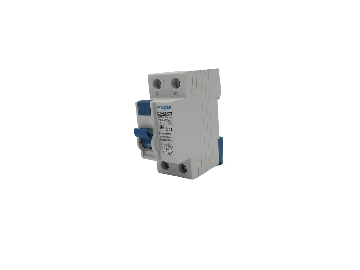 RASMACOR | Interrupteur DIFFÉRENTIEL 2P 6KA Classe AC 25A 300mA | Interrupteur différentiel 2P 25A 300MA | 230V CA 50HZ | Sensibilité 300MA | 82 mm X 36 mm X 70 mm |