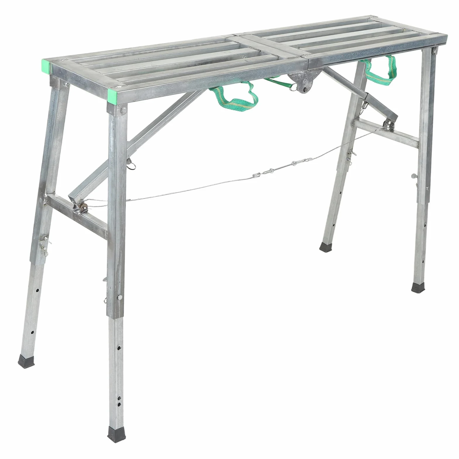 Ausla Plateforme de travail pliable réglable, structure en aluminium, banc d'échelle, pour cloisons sèches, capacité de maximale 200 kg, hauteur réglable 60 à 90 cm,