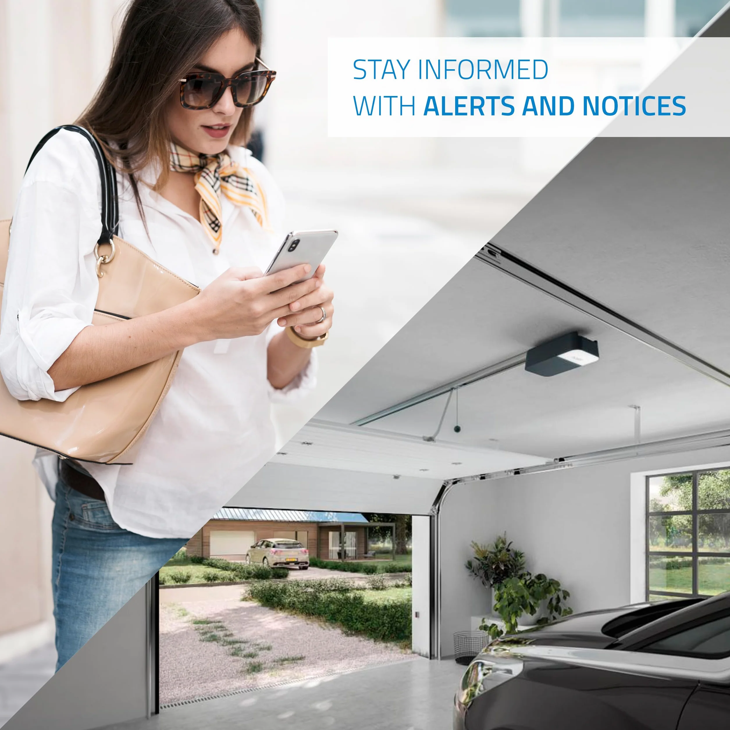 NIVIAN Contrôleur WiFi pour moteur de porte de garage Contrôle à distance par App Tuya/SmartLife Programmation Horaire, Minuterie et Scènes Intelligentes Compatible avec Alexa et Google