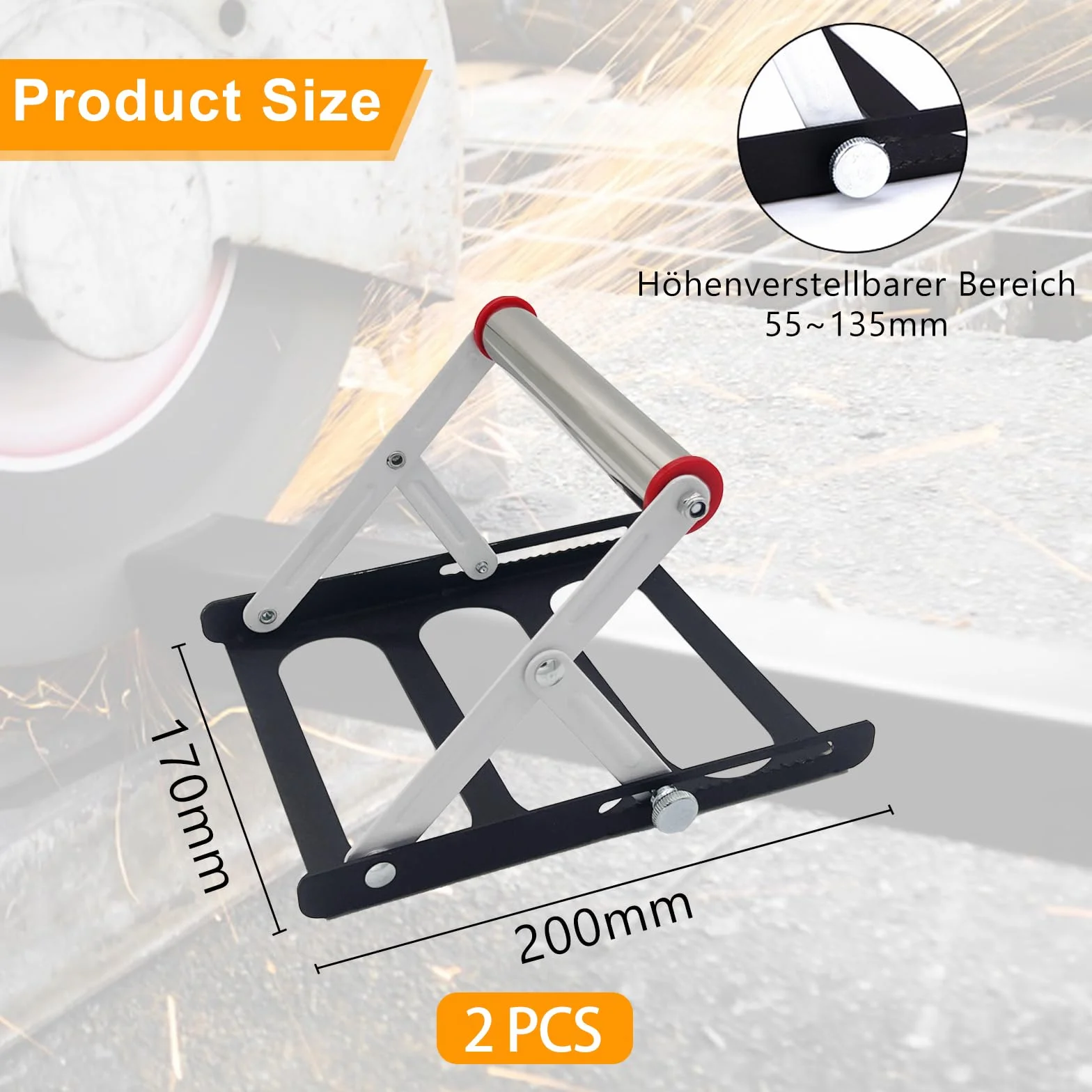 2PCS Support Réglable pour Machine de Découpe en Métal - Tréteaux Réglables pour Scie de Table et Travail