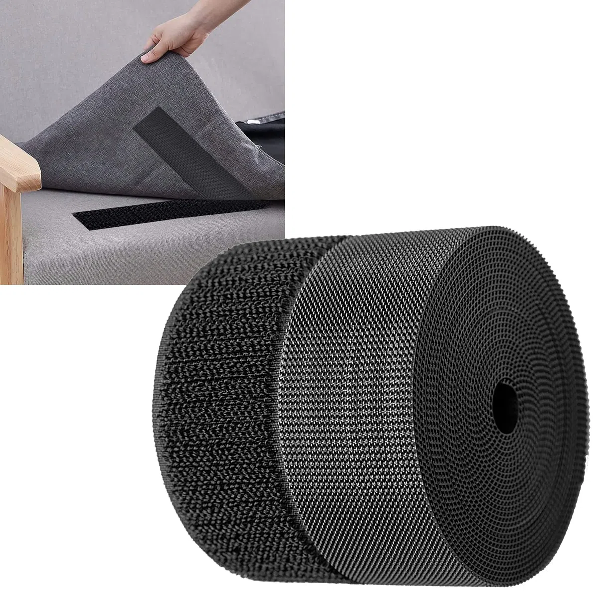 TEUVO Scratch a Coudre pour les Tissus et les Vêtements, Robuste Non Adhésive Nylon Bande Scratch Auto Agrippante pour Projets de I'Artisanat et Bureau, du Bricolage et de la Couture (50mm X 6M)