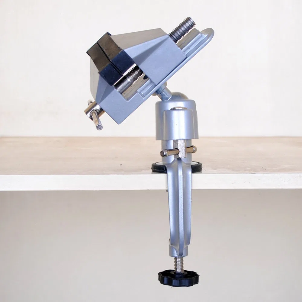 NUZAMAS Étau de table 2 en 1 en alliage d'aluminium pivotant à 360 degrés pour perceuse électrique, support d'outils