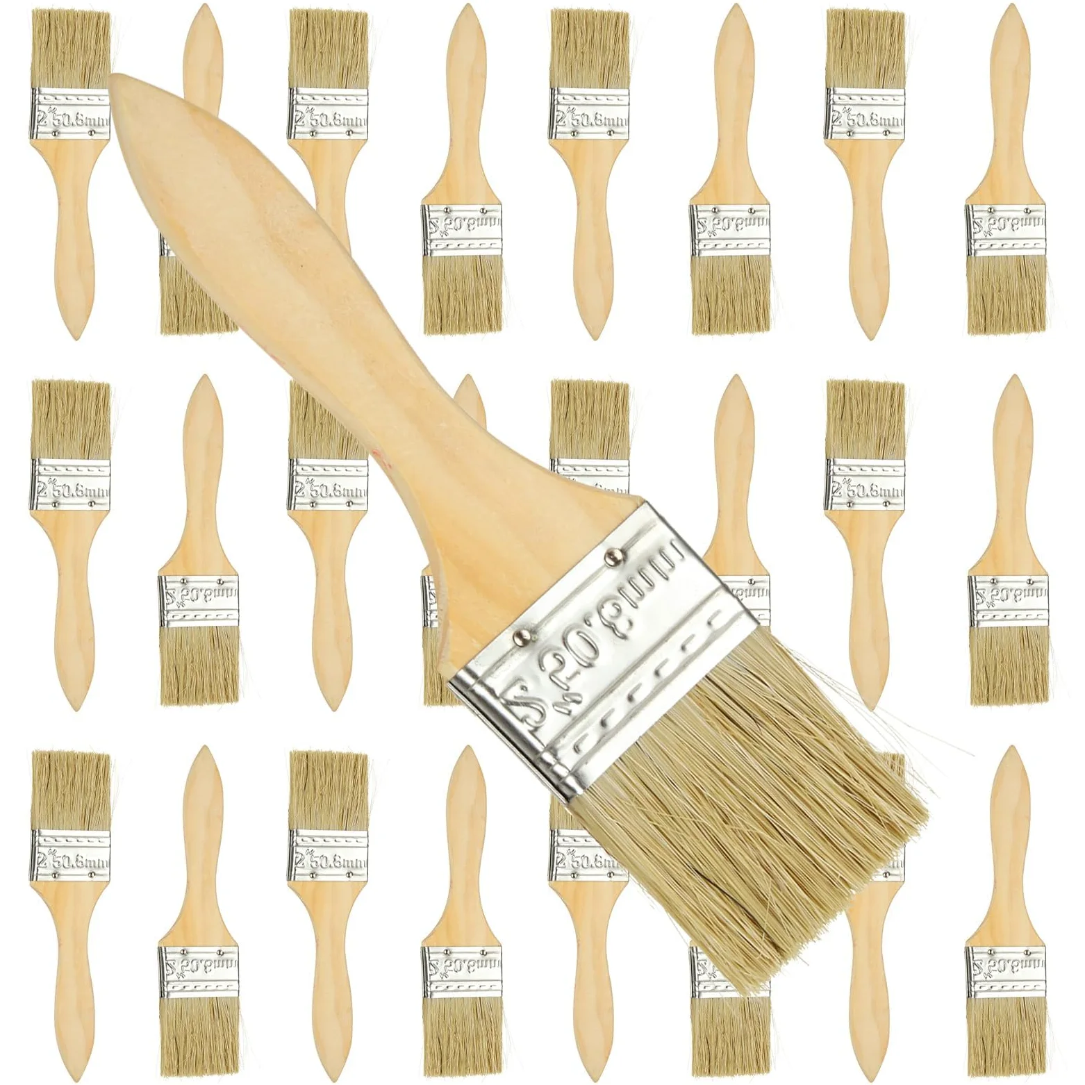 30 PCS Pinceau Plat Professionnel, Lot Pinceaux Peinture 45mm en Fibres PP Haute Qualité, Idéal pour Rénovation Maison, Meubles et Loisirs Créatifs, Finition Lisse