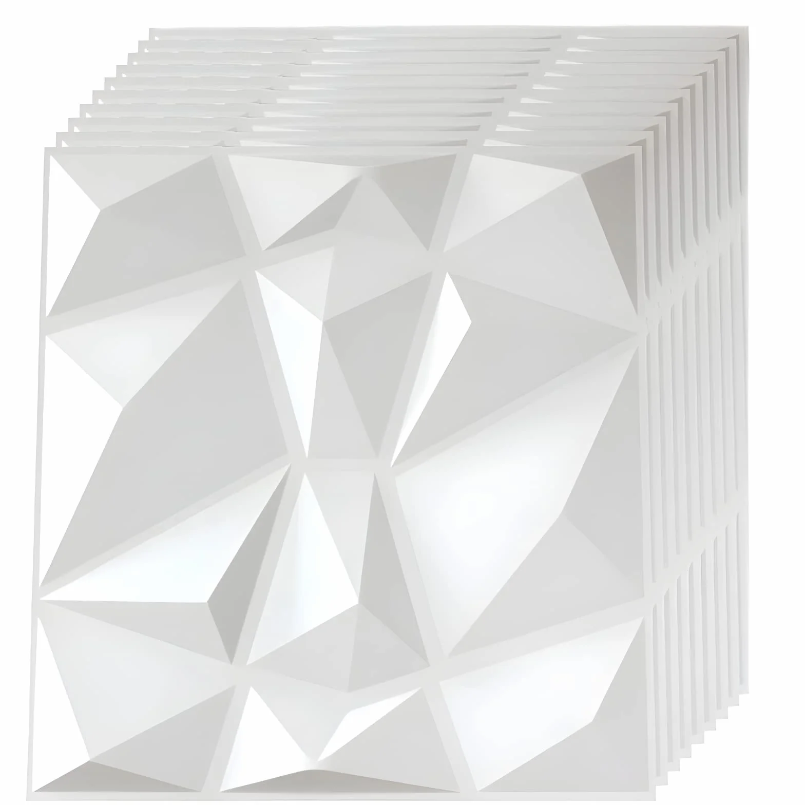 LeapBeast Lot de 12 Panneaux Muraux Texturés 3D,Dalles Murales Décoratives Salon,pour décoration murale intérieure en blanc, décoration murale en PVC