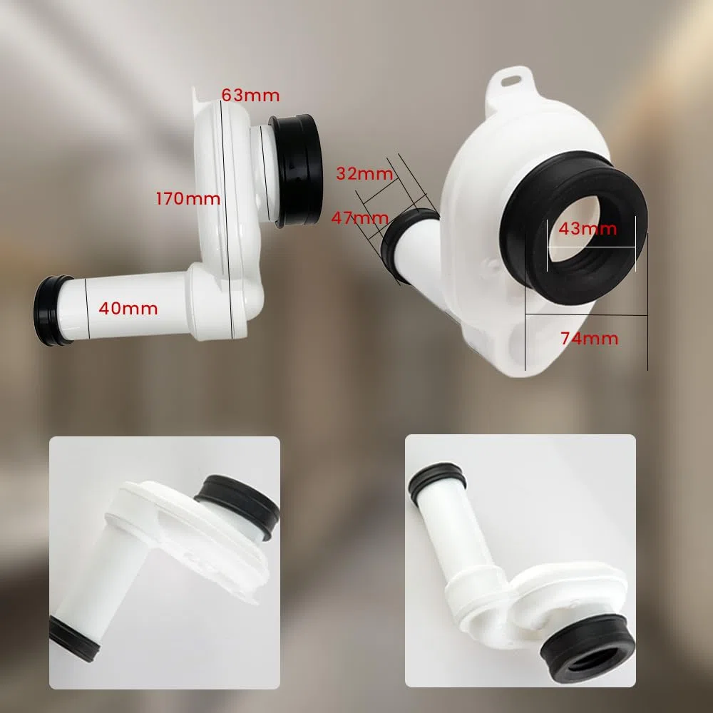 Siphon d'urinoir horizontal DN50 x DN40/50, bonde d'écoulement d'urinoir - Raccord : horizontal