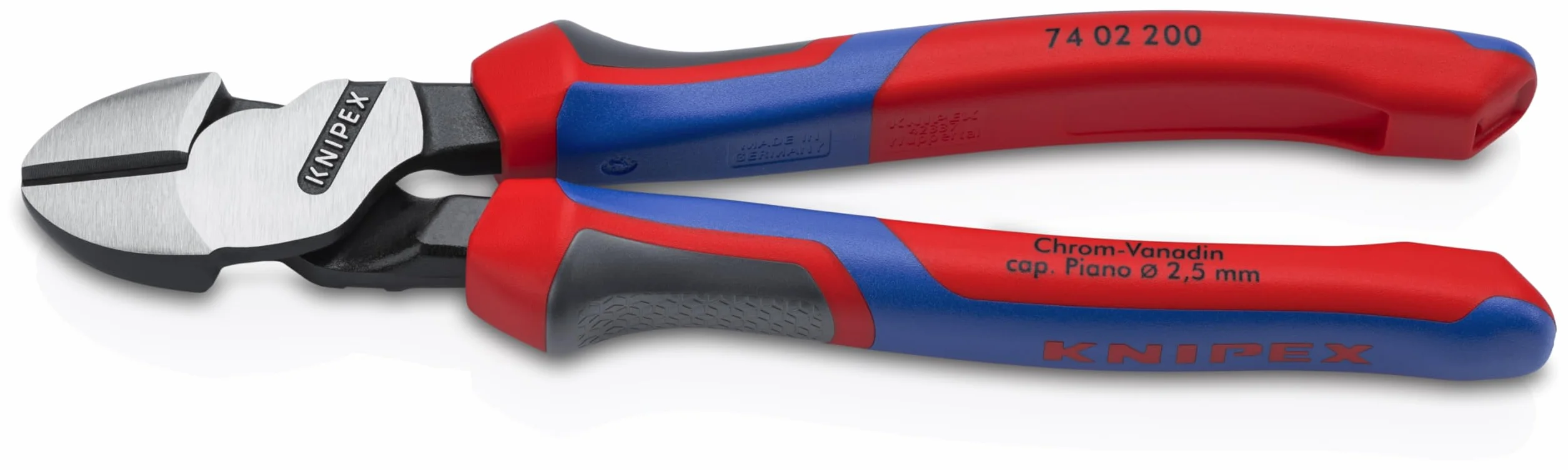 Knipex Pince coupante de côté à forte démultiplication avec poignées comfortables 200 mm, 74 02 200