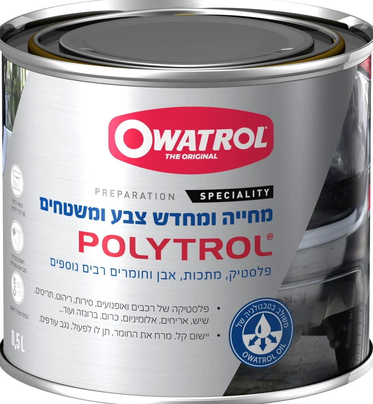 OWATROL Polytrol | Restaurateur de couleur pour plastique, métal, marbre, gel, carrelage en fibre de verre, peinture | Pénètre profondément dans la surface (taille 0,5 litre)