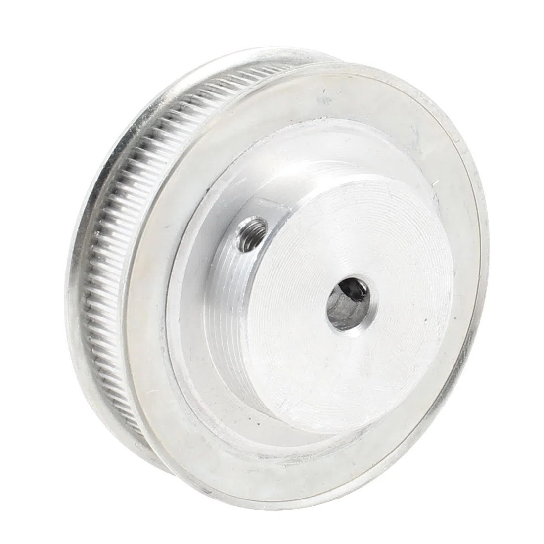 sourcing map – Alliage d'aluminium ton argent 100 dents 8 millimètres pilote trou fileté Poulie