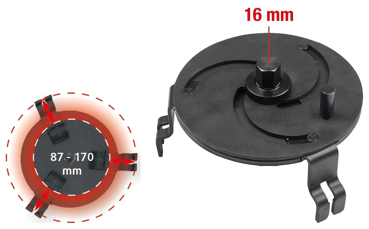 KS TOOLS - 150.9388 - Clé à 3 bras - outillage automobile pour trappe de réservoir - Diamètre 87-170 mm