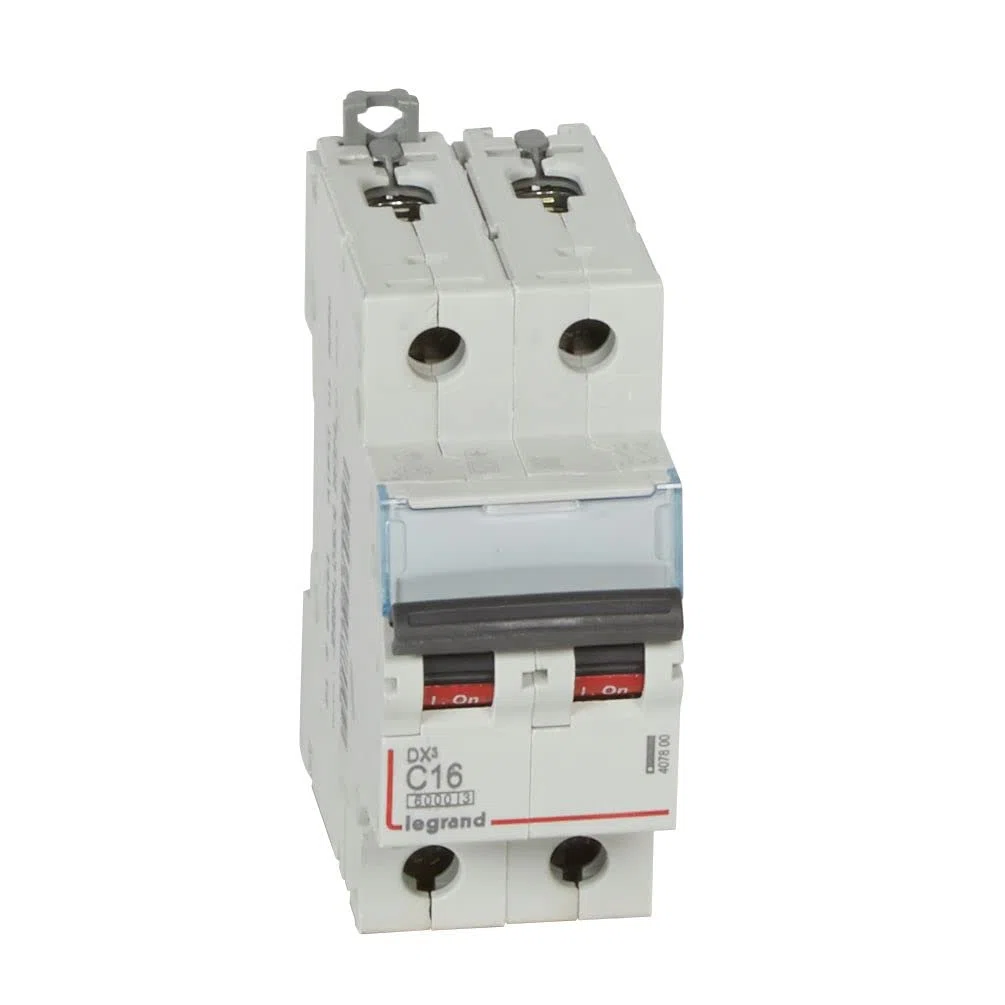 Legrand 407800E Interrupteur automatique magnétique thermique 2P, 16 A, courbe C, 10 kA, 2 modules, DX3
