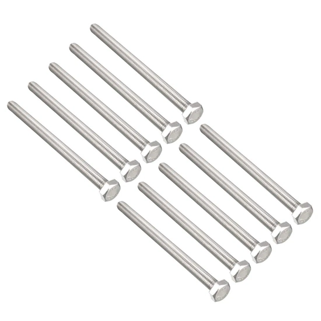 sourcing map Filetage M8 120mm acier inoxydable 304 vis tête Hex 10pc