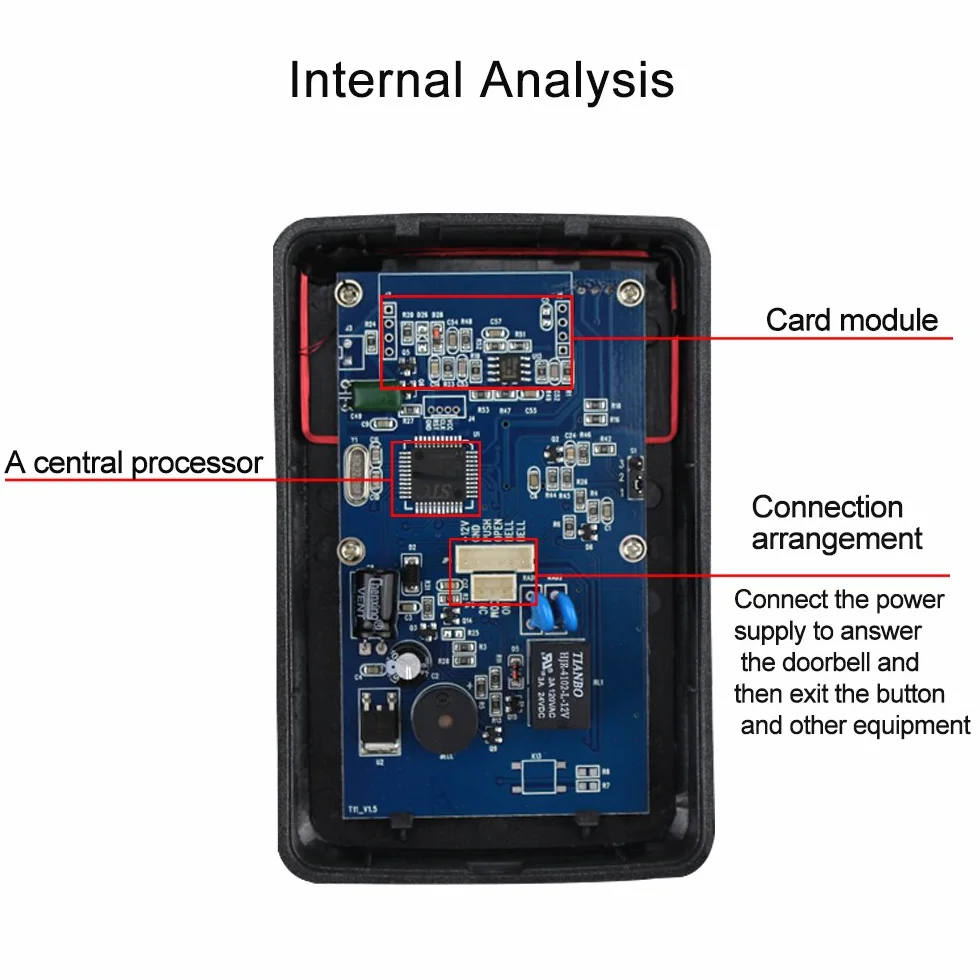 NN99 Clavier RFID - Système de contrôle d'accès - Lecteur de carte EM 125 KHz - Protection étanche à la pluie - 10 porte-clés RFID - Métal noir - Pour maison, appartement, bureau