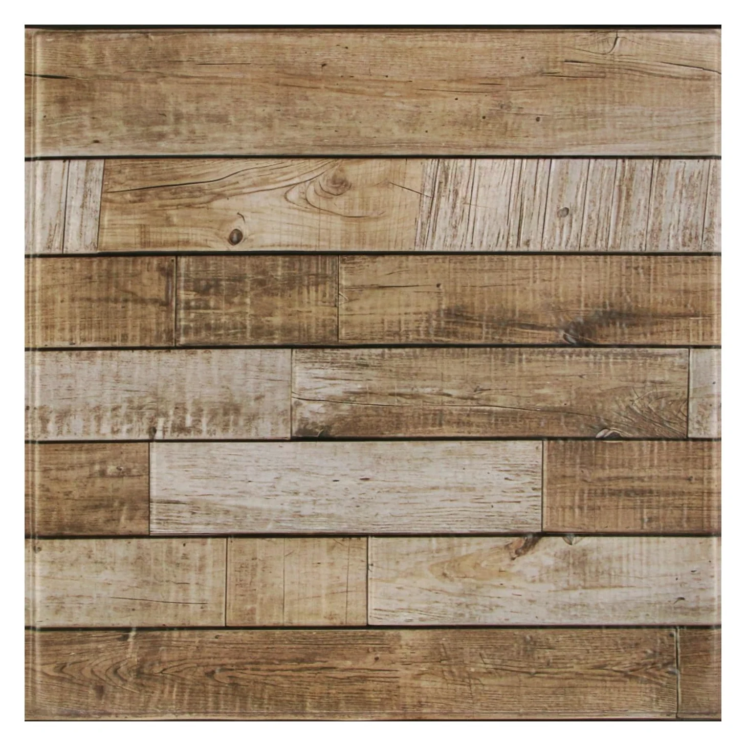 COMSTICKC Panneaux Muraux 3D Adhesif Bois, 10 Pièces 30x30 cm, Fausse Murale PVC 3D Autocollants Muraux Imitation Bois, imperméable (couleur bois)