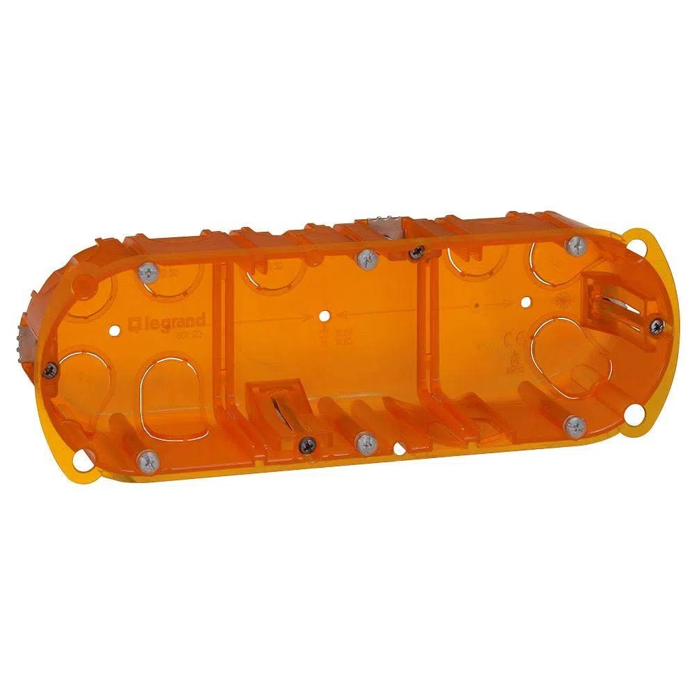 Legrand 080123 Boîte Batibox Multimatériaux 3 Postes ou 6 à 8 Modules Utilisation Verticale ou Horizontale, 50mm Profondeur, Lot de 10