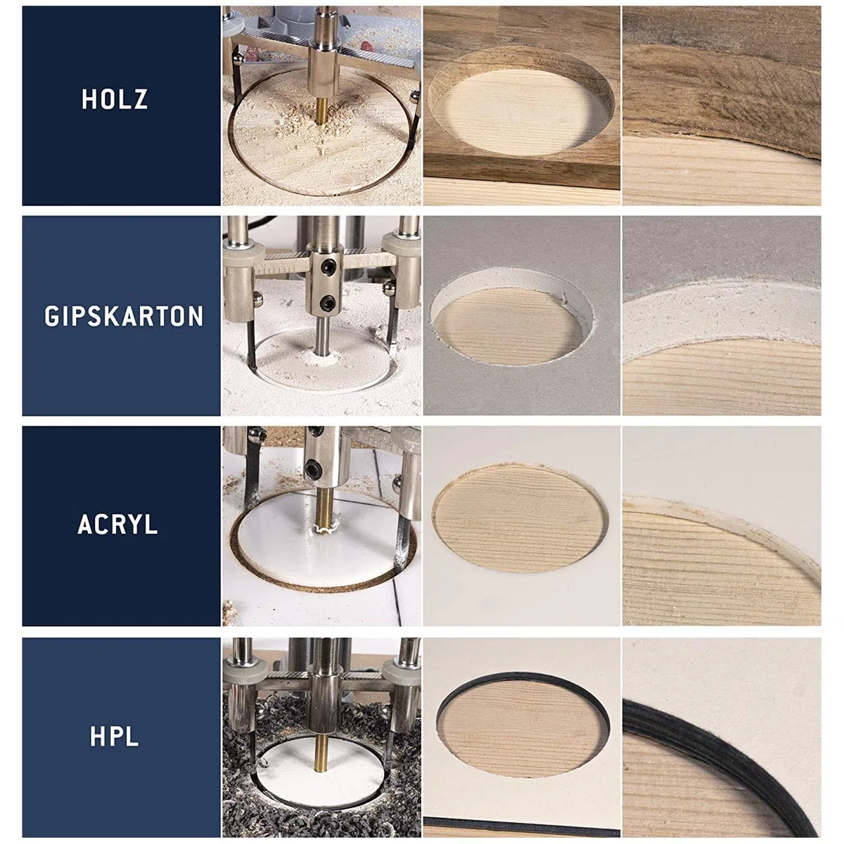 Coupe-trou circulaire réglable, kit de scie, foret à bois, coupe ronde, outil de bricolage pour le travail du bois, pour les menuisiers professionnels (30-300MM)
