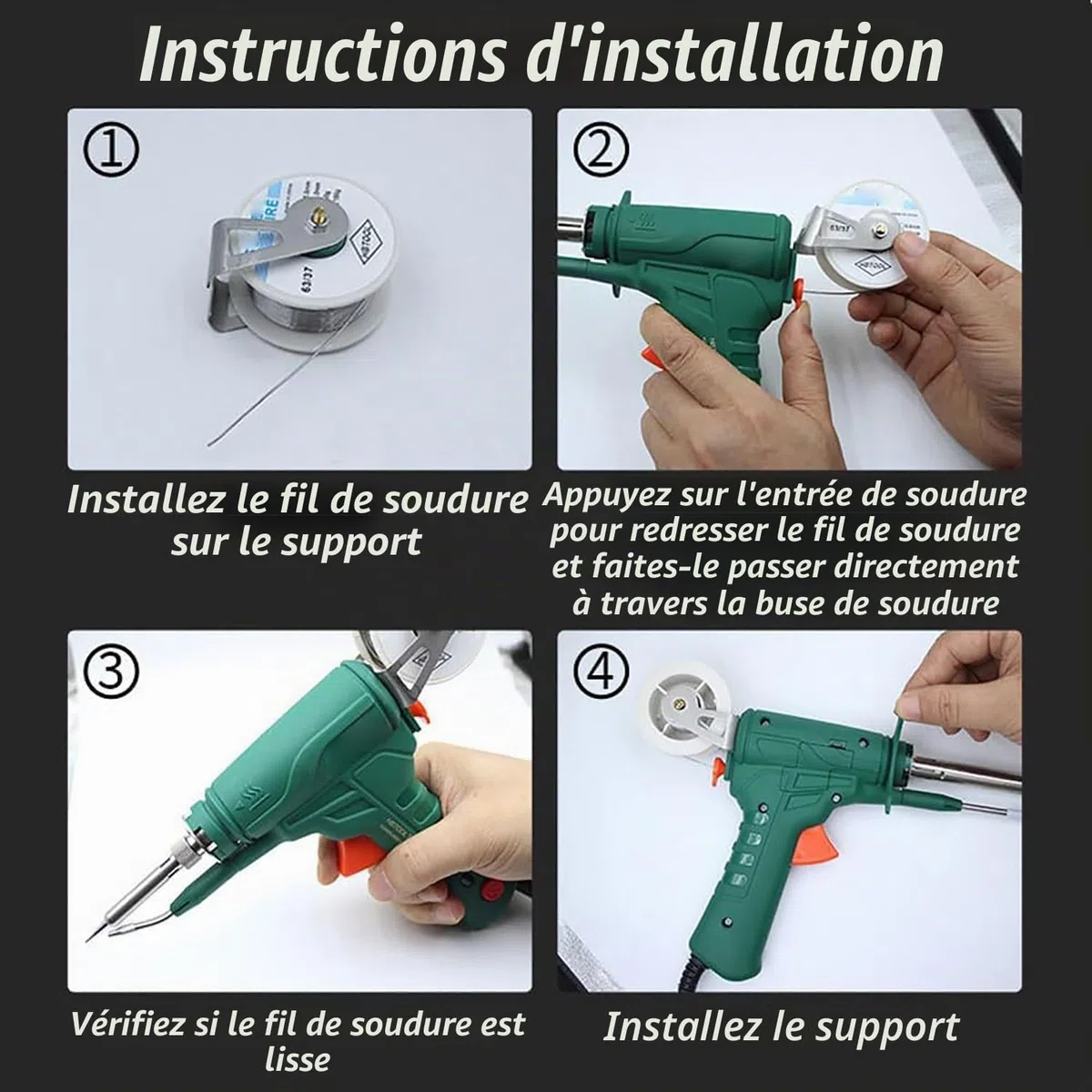 Ayyecoeeye Ensemble de 5 pièces de soudeur polyvalent Ayyecoeeye Pistolet de soudage laser industriel chauffant à l'intérieur, pistolet à souder multifonction pour bricolage industriel domestique