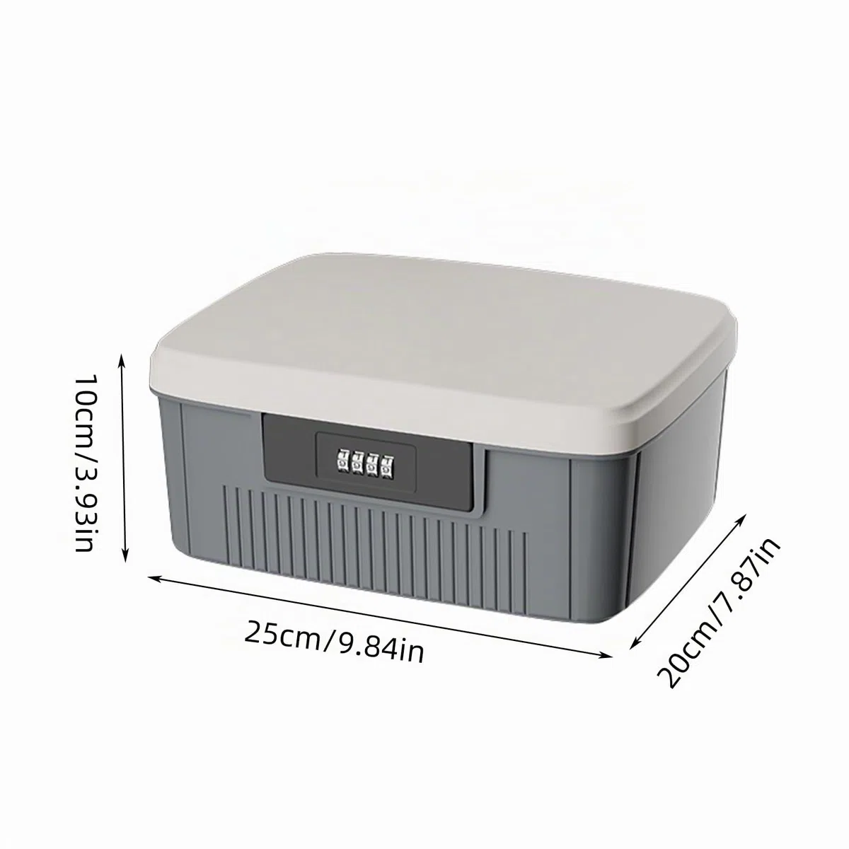 TWSOUL Coffre-fort avec code numérique, boîte de sécurité extérieure, coffre-fort à deux couches, boîte refermable, serrure à combinaison, boîte portative de médecine (gris)