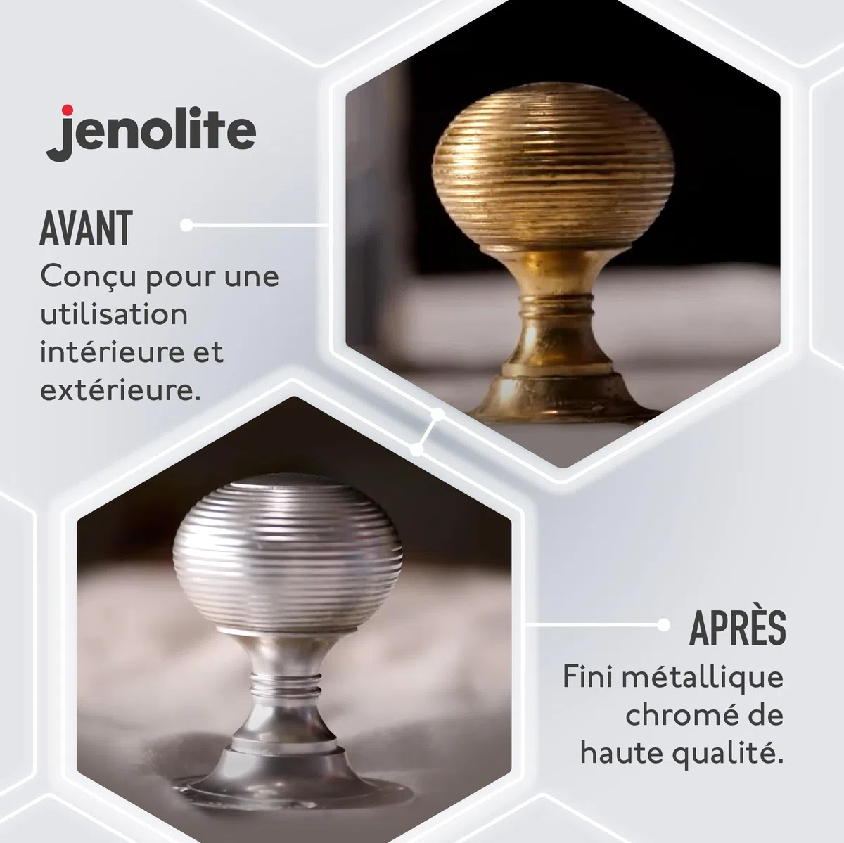 JENOLITE Vaporisateur Bombe de peinture chromée lisse - Convient pour l'intérieur et l'extérieur - 400 ml