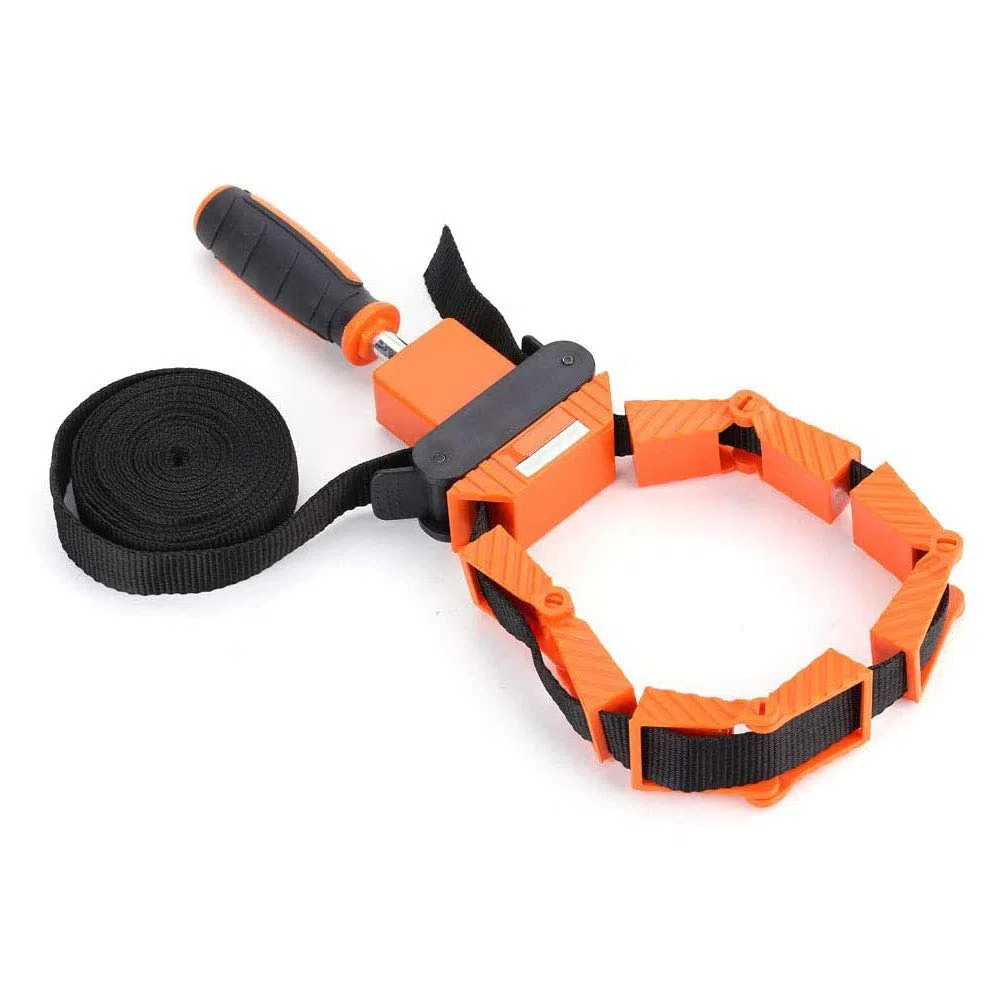 Nylon Multifonctionnel, Cadre de Serrage de Ceinture de Liaison Multifonction en Bois avec Outil Clip d'angle de Polygones Sangle de 4 M pour Photo en Bois