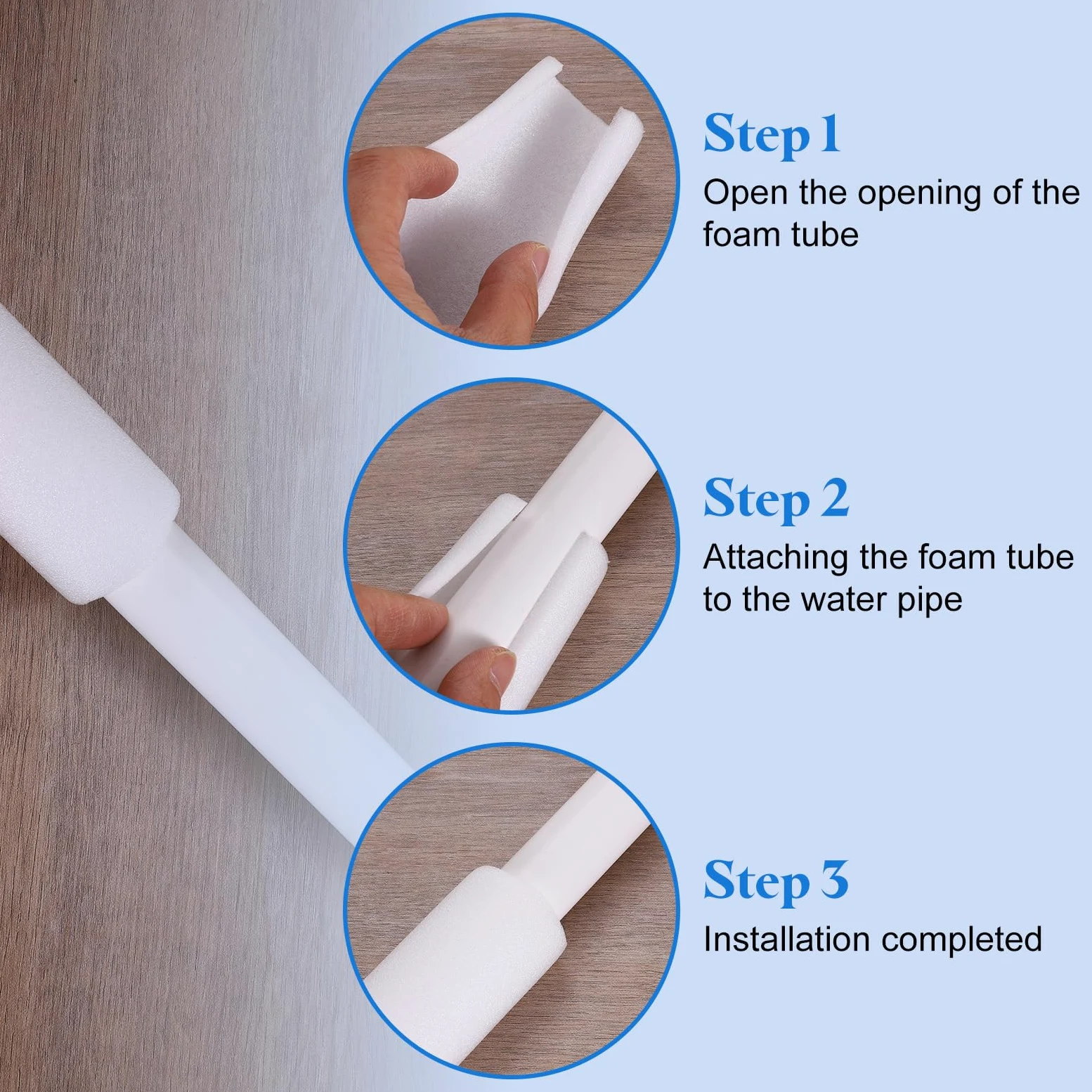 QUARKZMAN 2 Pcs Tube Isolation En Mousse Pour Tuyau 1.58 Pouce 3.3 Pieds, Covers Pour Tuyau Creux Pour Protection Hivernale Extérieure Tuyau D'Eau Chaude/Froide, Blanc OD 1.97"