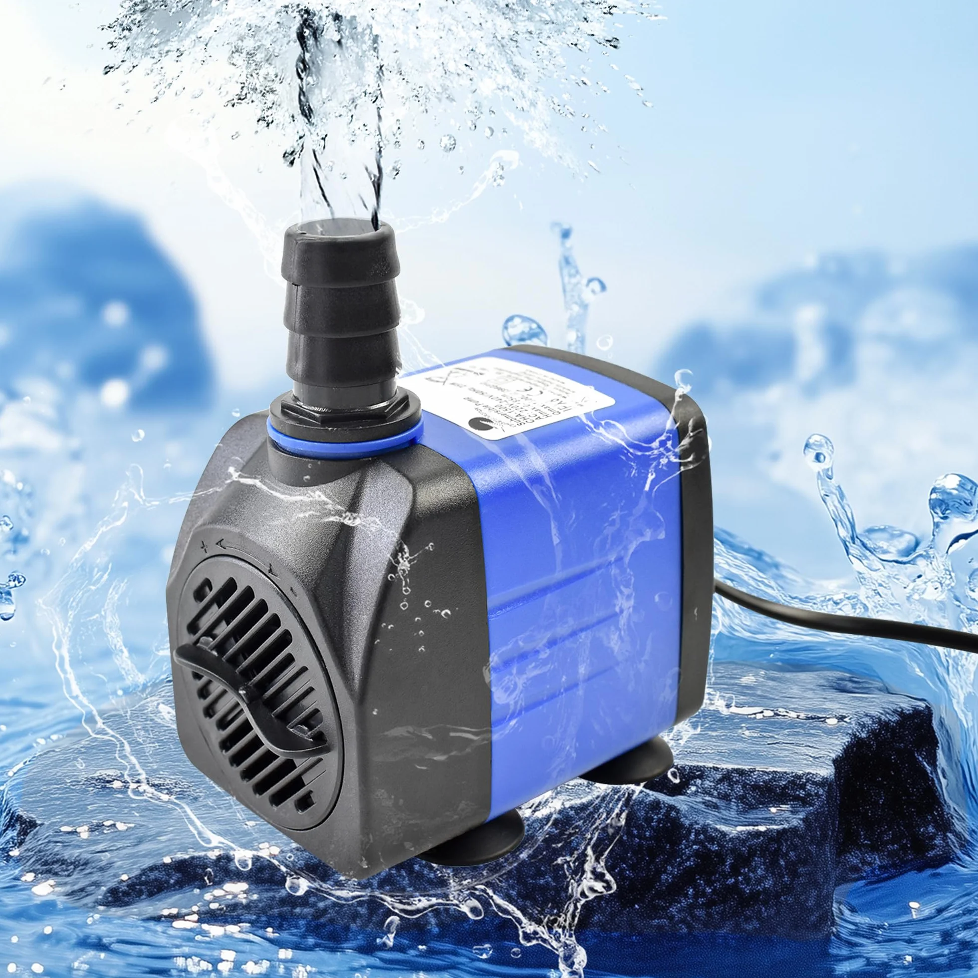 CHANCS 8W 118GPH petite pompe à eau submersible AC 220V mini-pompes de bassin pour bassins extérieurs