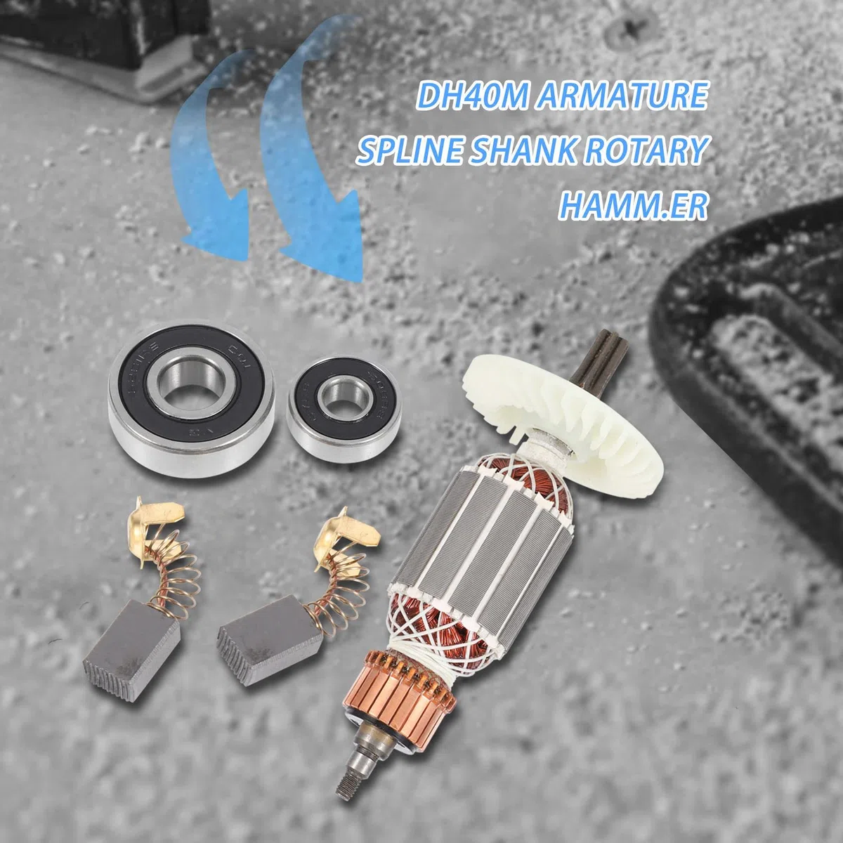 Ancre de Rotor 220 V Remplacer pour 360591E DH40MRY DH40M DH40MR DH40SR DH40FR Marteau Rotatif à Tige CanneléE