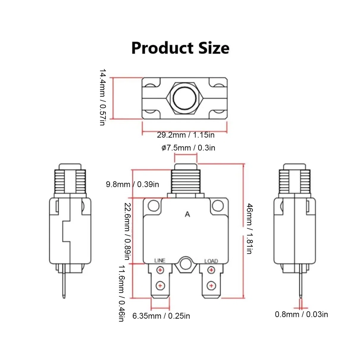 10 Pièces Disjoncteur Thermique 15A Protecteur de Surcharge Fusible Relais Réinitialisation Automatique pour Pompe à Eau Générateur Compresseur D'air