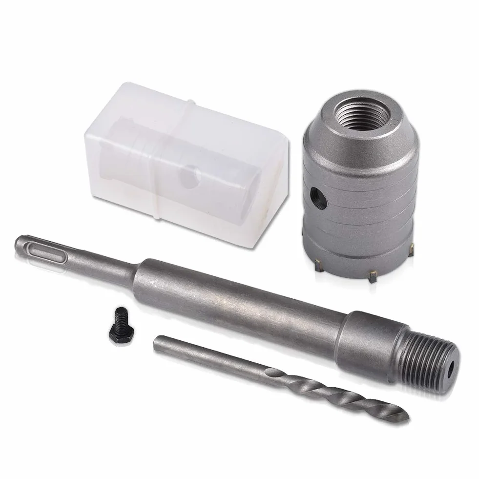 KATUR 45mm Scie Cloche à Béton Poignée Ronde SDS Plus Shank, Foret de mur de pierre de ciment de coupeur de trou de mur pour le climatiseur concret de brique