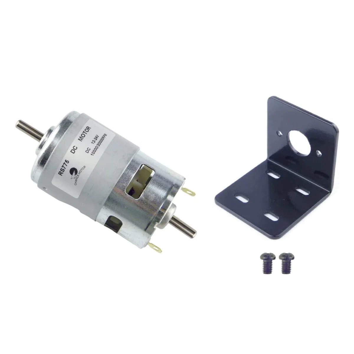 CHANCS Moteur électrique à double arbre 775 DC 12V/24V 10000RPM 20000RPM avec support de moteur fixe pour Mini scie à table