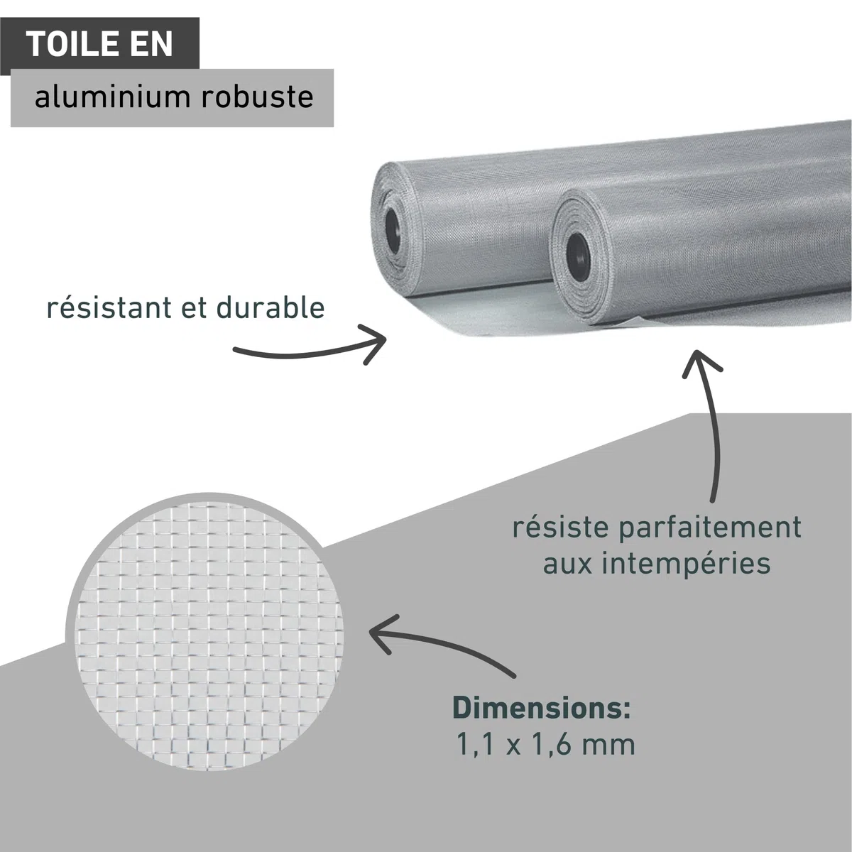 Windhager moustiquaire aluminium 120x250 cm, toile anti moustique argent pour fenêtre et porte, grille de protection insectes, maille fine résistante, découpe facile, 03623
