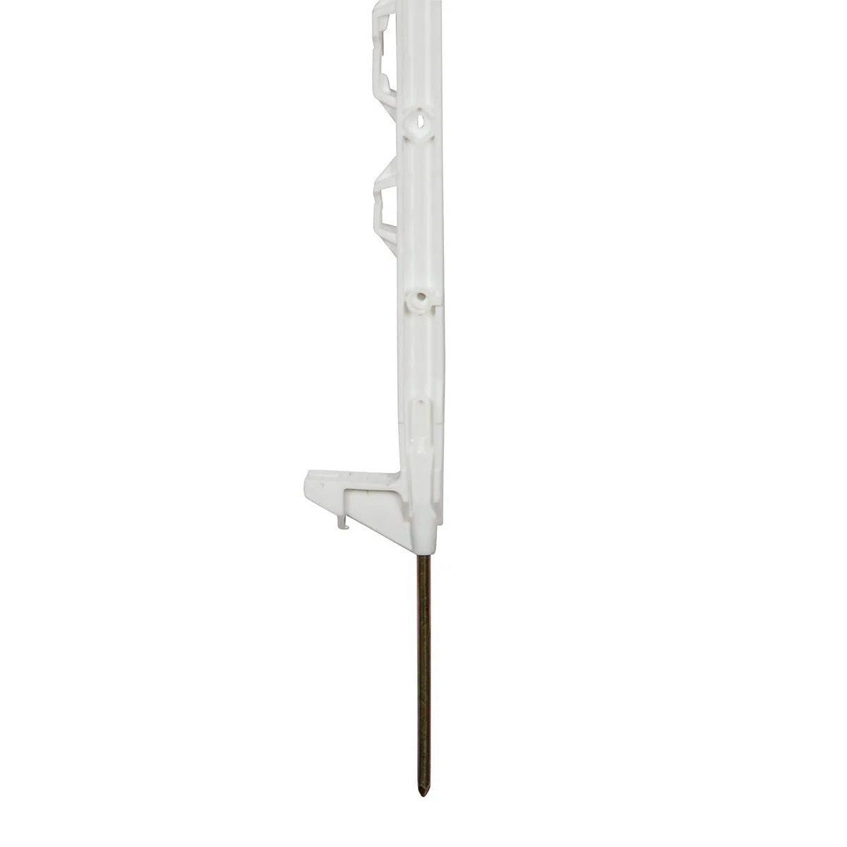 horizont Piquet de clôture plastique 10 pièces blanc, hauteur 108cm, pas unique, piquet plastique avec oeillets pour rubans, cordes, torons, piquet de clôture clôture de pâturage | Piquet en plastique avec œillets pour rubans, cordes, brins