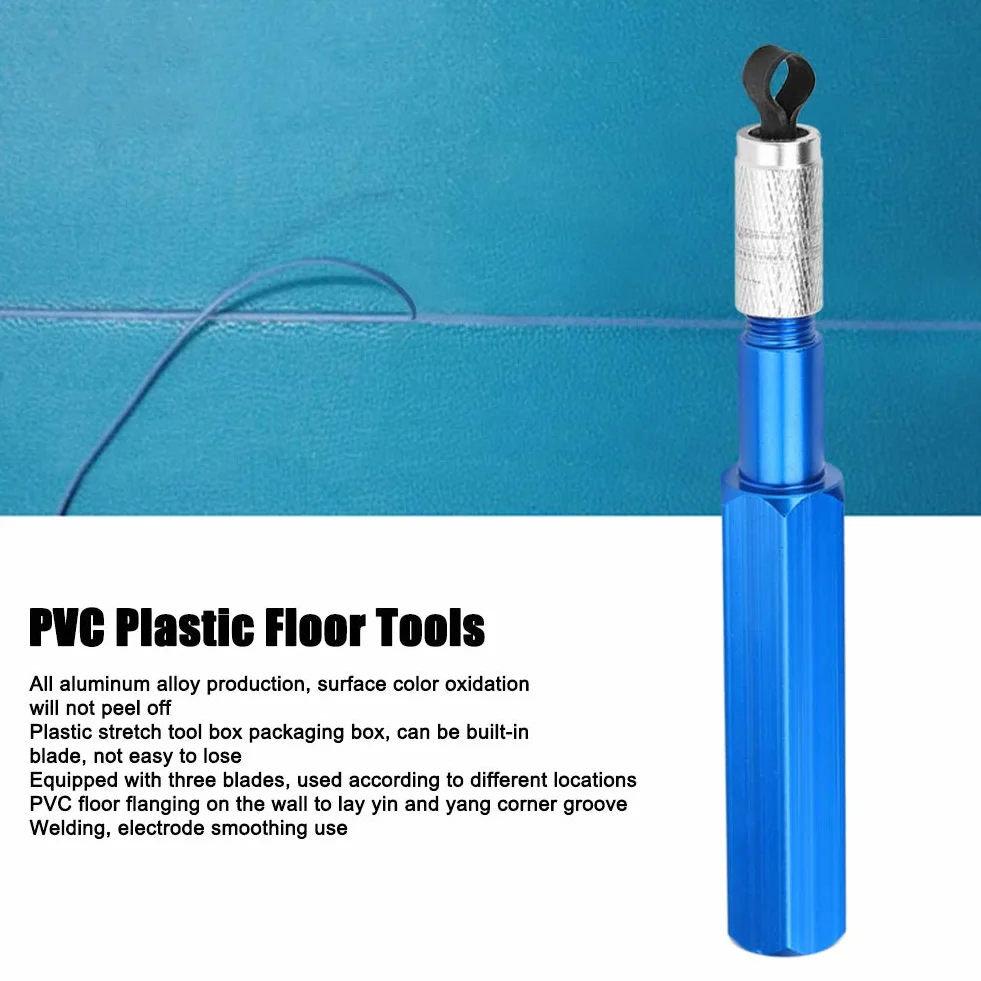 Outil de rainurage de sol en PVC, gouge à rainurer avec manche en bois de hêtre, lame de haute précision, résistante aux chocs, comprend des lames de rechange, pour