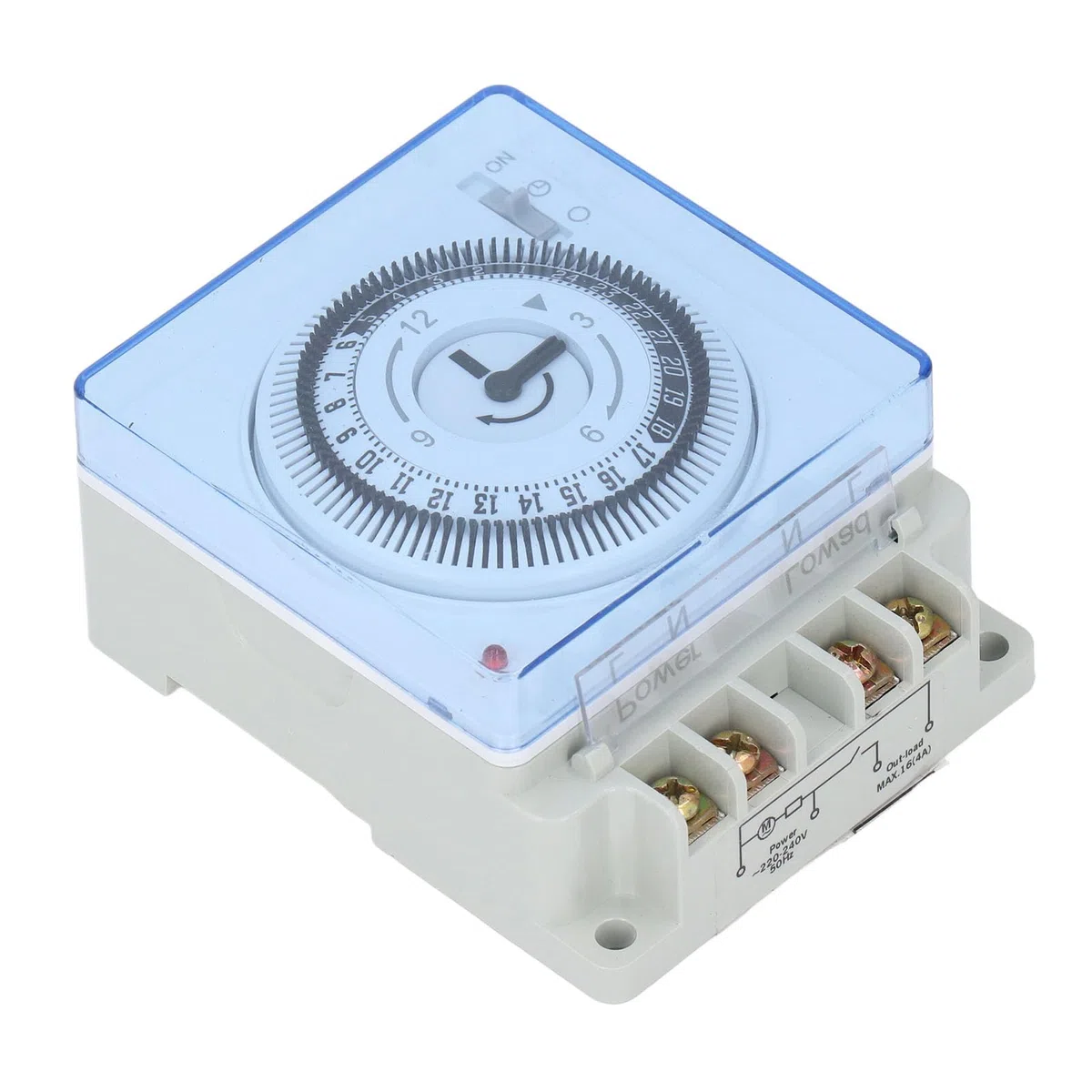 Generic Minuterie Mécanique 24 Heures, Contrôle Pratique et Mise Hors Tension Automatique pour Le Contrôle de L'éclairage et Le Système D'échappement, fabriqué en PC, ABS pour Divers Systèmes